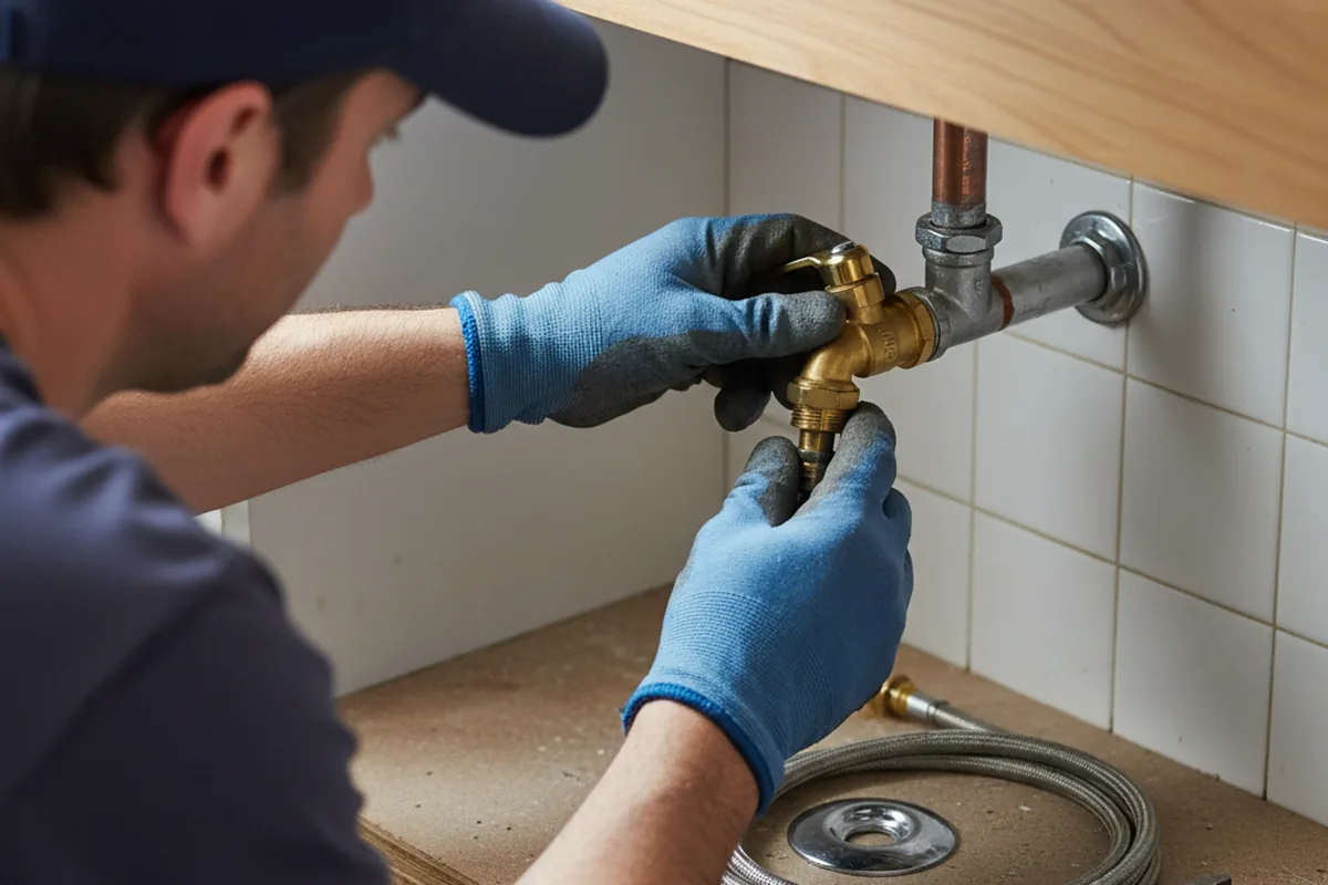 Shutoff valve and fitting work during Emergency Plumbing in Enterprise